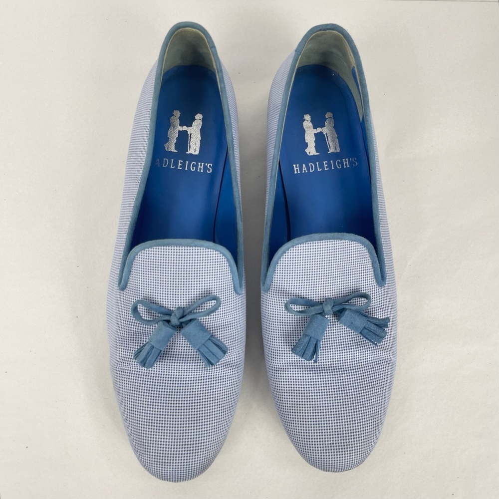 {Hadleigh’s} Audrey Tasseled Shirting Smoking Slipper, Size 37.5